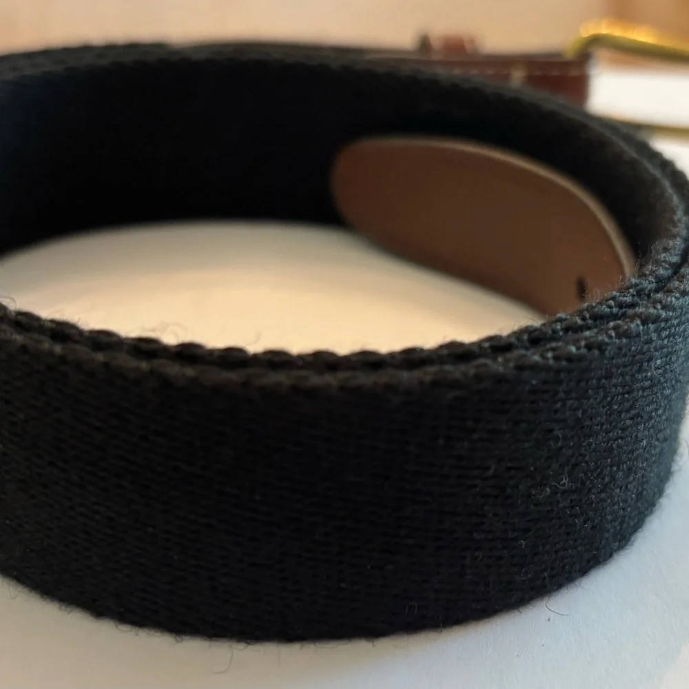 Lands’ End Men’s Black Woven Belt Size 38